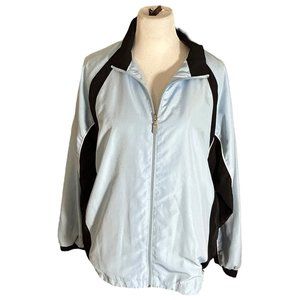 AFI Sport Athletic Jacket Women's Size Large Blue Black Zip Front Long Sleeve